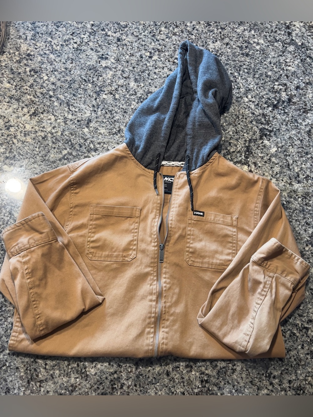 Tony Hawk Tan Work Jacket with Gray Hood